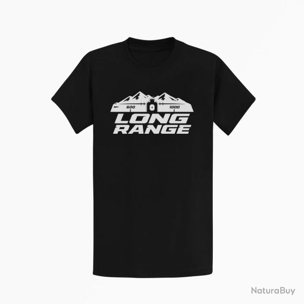 T-shirt Tir Sportif Long Range Montagnes 600-1000 Noir
