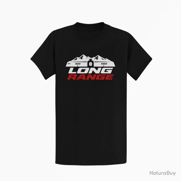 T-shirt Tir Sportif Long Range Montagnes 600-1000 Noir / Orange