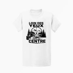 T-shirt Tir Sportif Loin des yeux, pr&egrave;s du centre Blanc