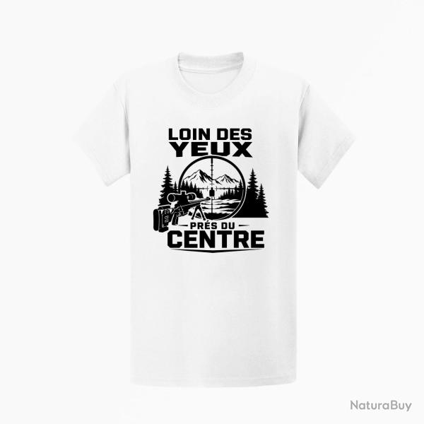 T-shirt Tir Sportif Loin des yeux, pr�s du centre Blanc