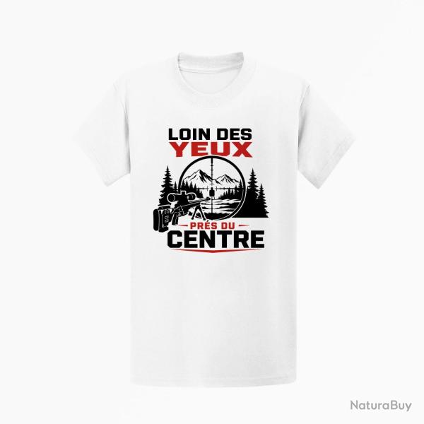 T-shirt Tir Sportif Loin des yeux, pr�s du centre Blanc / Orange