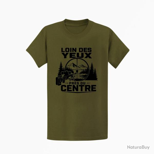 T-shirt Tir Sportif Loin des yeux, pr�s du centre Kaki / Noir