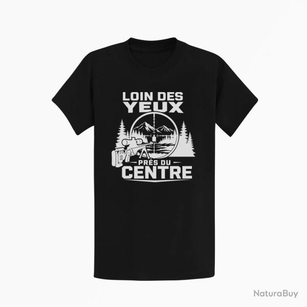 T-shirt Tir Sportif Loin des yeux, pr�s du centre Noir