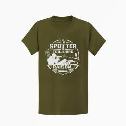T-shirt Tir Sportif Le spotter a toujours raison Kaki / Blanc