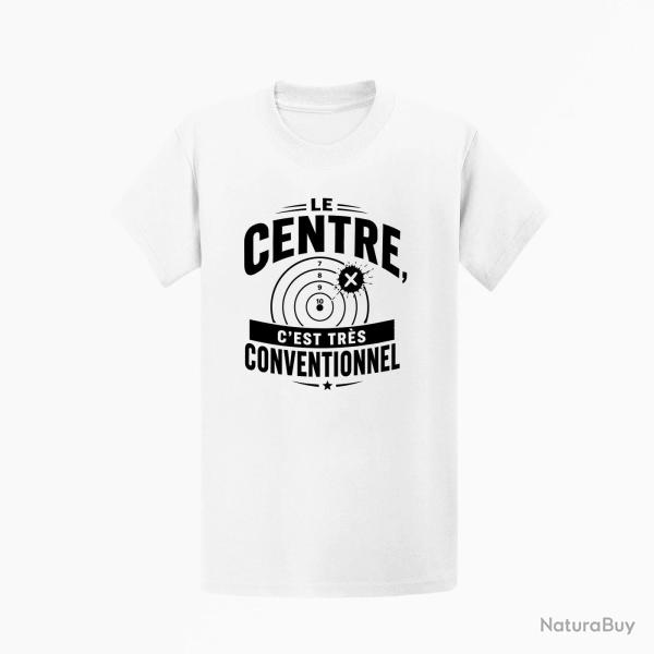 T-shirt Tir Sportif Le centre, c'est tr�s conventionnel Blanc
