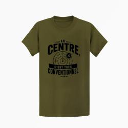 T-shirt Tir Sportif Le centre, c'est tr&egrave;s conventionnel Kaki / Noir