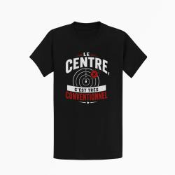 T-shirt Tir Sportif Le centre, c'est tr&egrave;s conventionnel Noir / Orange