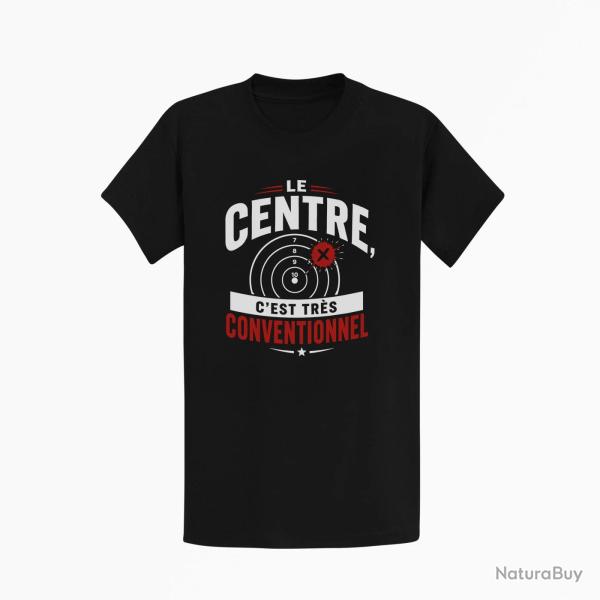 T-shirt Tir Sportif Le centre, c'est tr�s conventionnel Noir / Orange