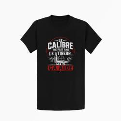 T-shirt Tir Sportif Le calibre ne fait pas le tireur, mais &ccedil;a aide Noir / Orange