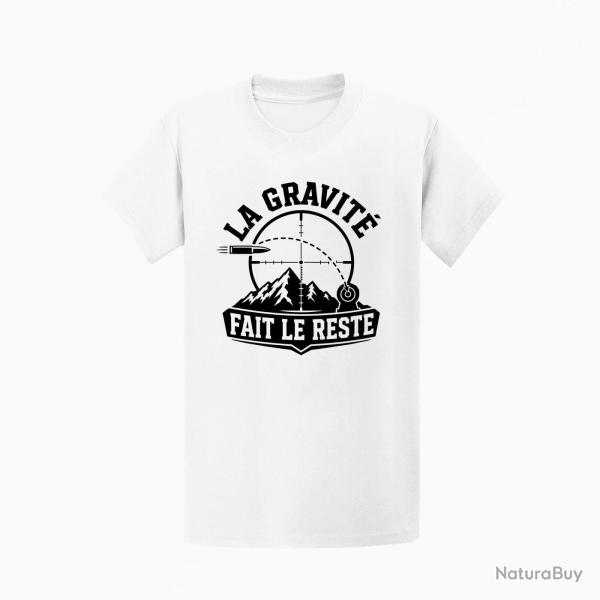 T-shirt Tir Sportif La gravit� fait le reste Blanc