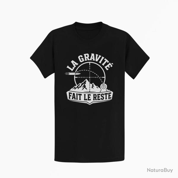 T-shirt Tir Sportif La gravit� fait le reste Noir