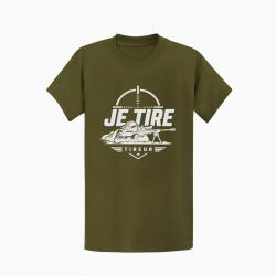 T-shirt Tir Sportif Je tire Kaki / Blanc