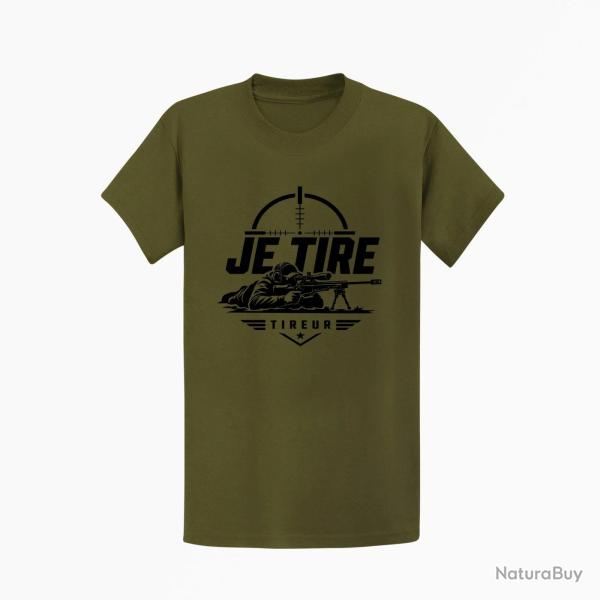 T-shirt Tir Sportif Je tire Kaki / Noir
