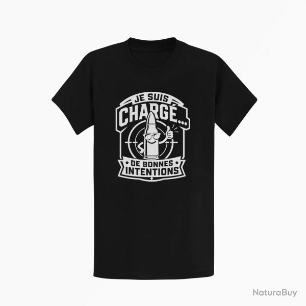 T-shirt Tir Sportif Je suis charg� de bonnes intentions Noir