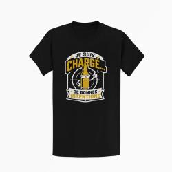 T-shirt Tir Sportif Je suis charg&eacute; de bonnes intentions Noir / Orange