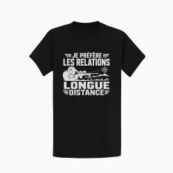 T-shirt Tir Sportif Je pr&eacute;f&egrave;re les relations longue distance Noir