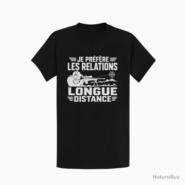T-shirt Tir Sportif Je pr�f�re les relations longue distance Noir