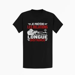 T-shirt Tir Sportif Je pr&eacute;f&egrave;re les relations longue distance Noir / Orange
