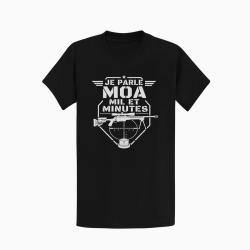 T-shirt Tir Sportif Je parle MOA, MIL et minute Noir