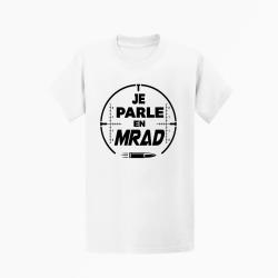 T-shirt Tir Sportif Je parle en MRAD Blanc