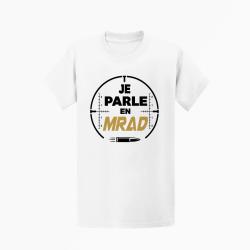 T-shirt Tir Sportif Je parle en MRAD Blanc / Orange