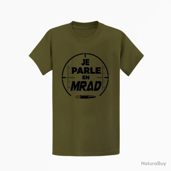 T-shirt Tir Sportif Je parle en MRAD Kaki / Noir