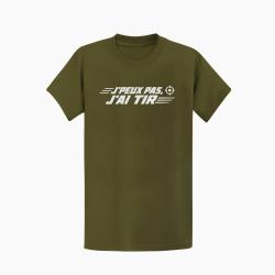 T-shirt Tir Sportif J'peux pas, j'ai tir Cible orange Kaki / Blanc