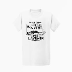 T-shirt Tir Sportif Ici on lit le vent, pas l'avenir Blanc