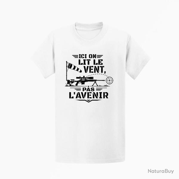 T-shirt Tir Sportif Ici on lit le vent, pas l'avenir Blanc