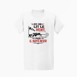 T-shirt Tir Sportif Ici on lit le vent, pas l'avenir Blanc / Orange