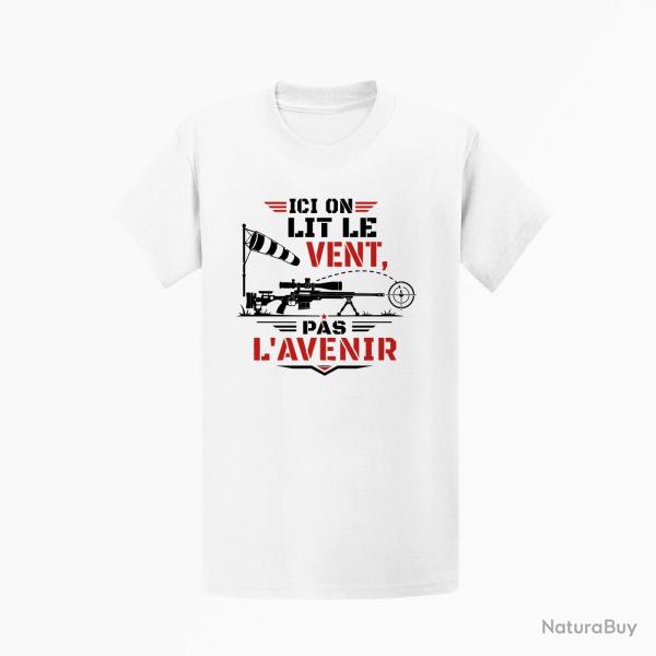 T-shirt Tir Sportif Ici on lit le vent, pas l'avenir Blanc / Orange