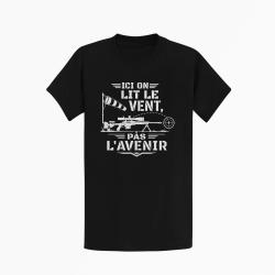 T-shirt Tir Sportif Ici on lit le vent, pas l'avenir Noir