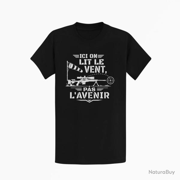 T-shirt Tir Sportif Ici on lit le vent, pas l'avenir Noir