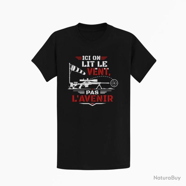T-shirt Tir Sportif Ici on lit le vent, pas l'avenir Noir / Orange
