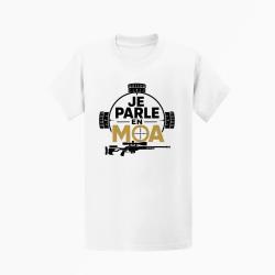 T-shirt Tir Sportif Je parle en MOA Blanc / Orange