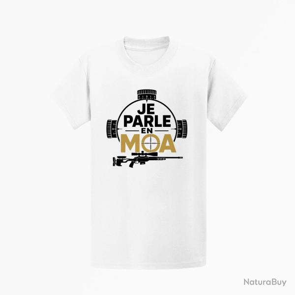 T-shirt Tir Sportif Je parle en MOA Blanc / Orange