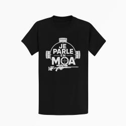 T-shirt Tir Sportif Je parle en MOA Noir