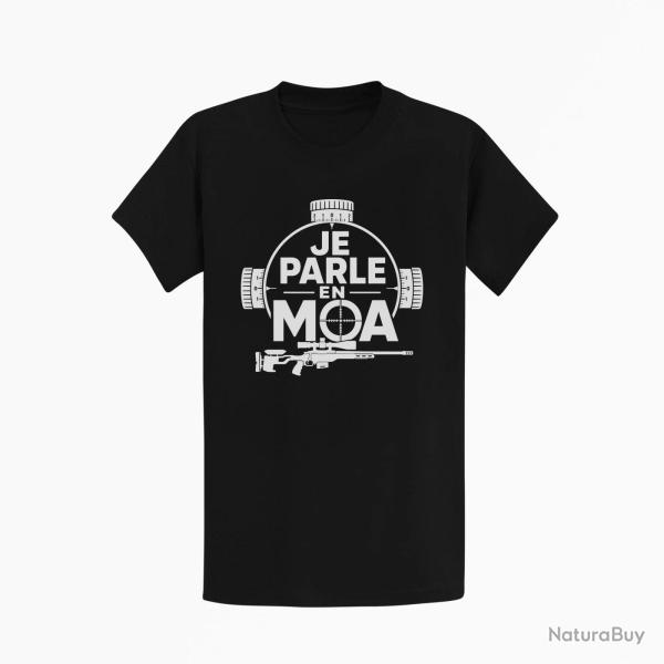 T-shirt Tir Sportif Je parle en MOA Noir