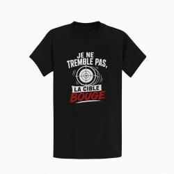 T-shirt Tir Sportif Je ne tremble pas, la cible bouge Noir / Orange