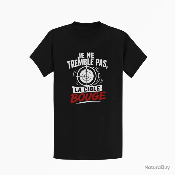 T-shirt Tir Sportif Je ne tremble pas, la cible bouge Noir / Orange