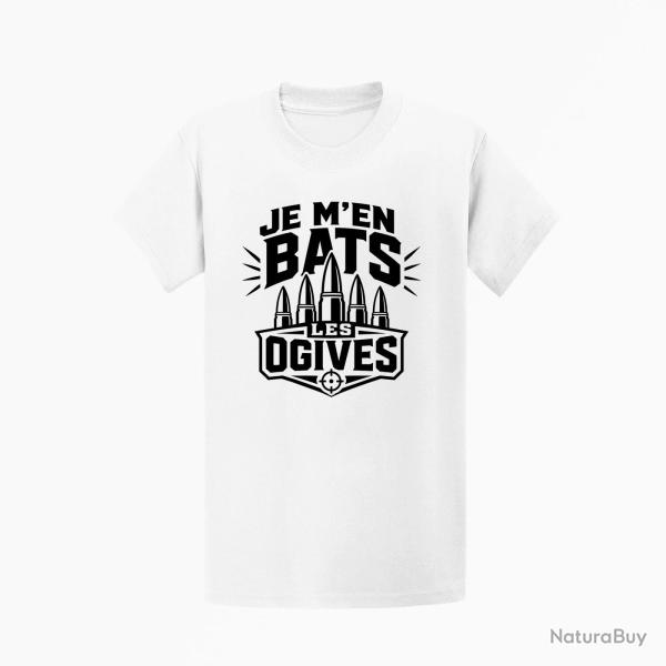 T-shirt Tir Sportif Je m'en bats les ogives Blanc