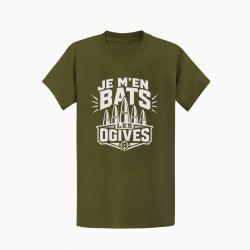 T-shirt Tir Sportif Je m'en bats les ogives Kaki / Blanc
