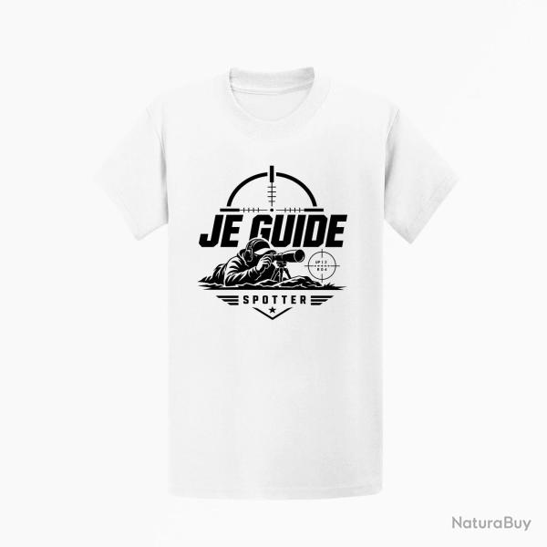 T-shirt Tir Sportif Je guide Blanc