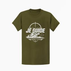 T-shirt Tir Sportif Je guide Kaki / Blanc