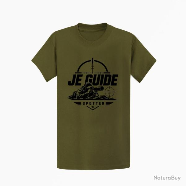 T-shirt Tir Sportif Je guide Kaki / Noir