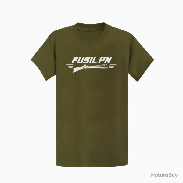 T-shirt Tir Sportif Fusil PN Kaki / Blanc