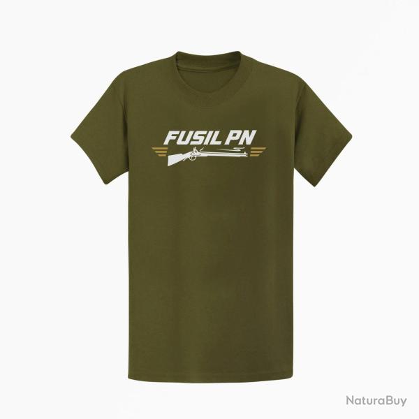 T-shirt Tir Sportif Fusil PN Kaki / Blanc et orange