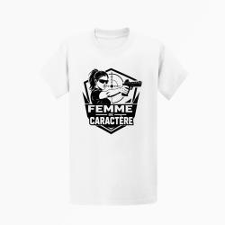 T-shirt Tir Sportif Femme de caract&egrave;re Blanc