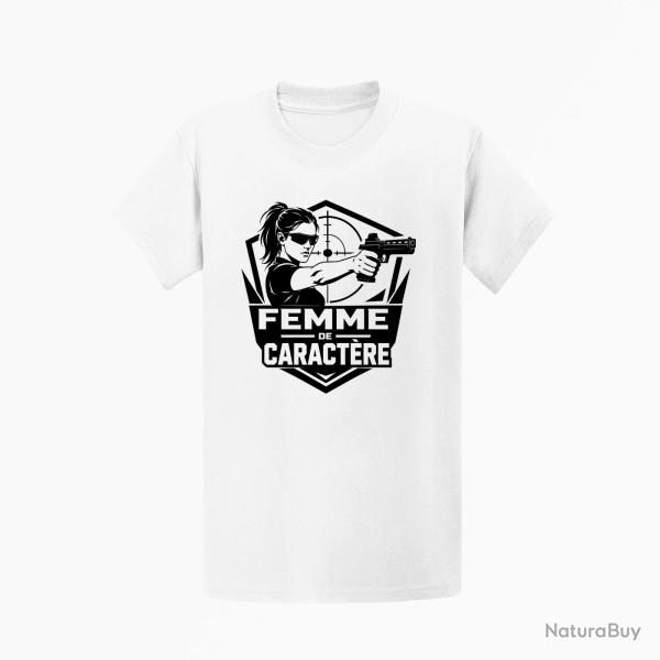 T-shirt Tir Sportif Femme de caract�re Blanc