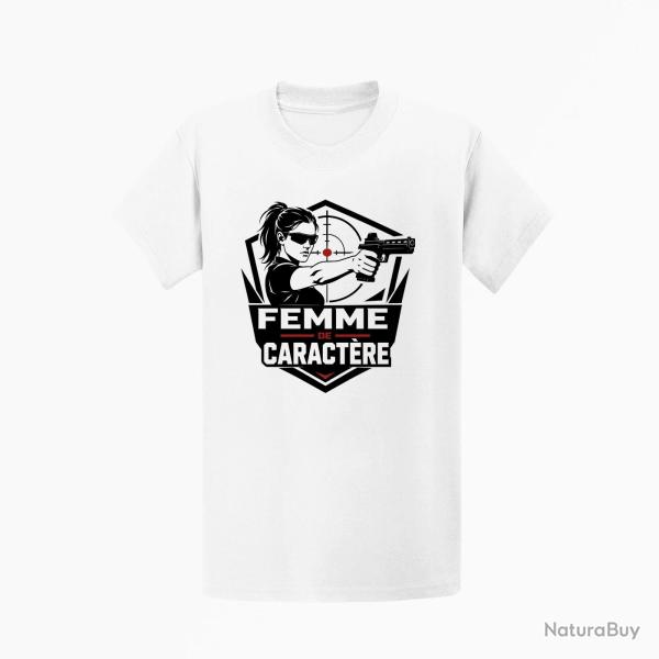 T-shirt Tir Sportif Femme de caract�re Blanc / Orange